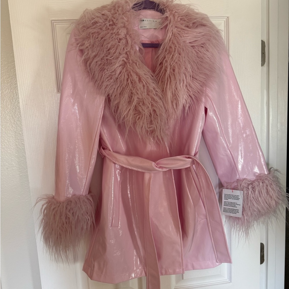 NWT ASOS Pink Faux Fur Jacket